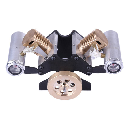 stirling engine kit v shape suction type double-cylinder vacuum model high-end creative gifts for collection stirling engine kit v shape suction type double-cylinder vacuum model high-end creative gifts for collection