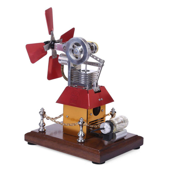 stirling engine model windmill fan cabin shape creative external combustion engine kit stirling engine model windmill fan cabin shape creative external combustion engine kit