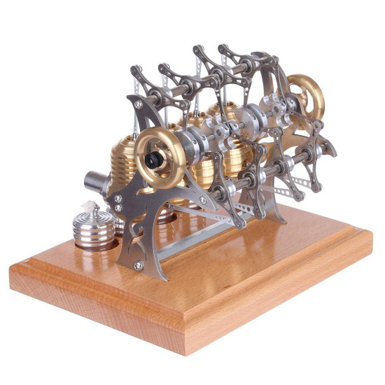stirling high-end precision all-metal diy assembly mini four cylinder movable engine kit model stirling high-end precision all-metal diy assembly mini four cylinder movable engine kit model