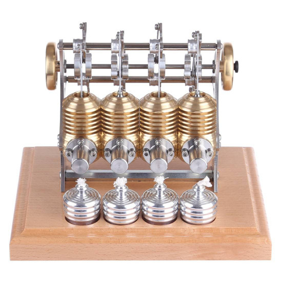 stirling high-end precision all-metal diy assembly mini four cylinder movable engine kit model