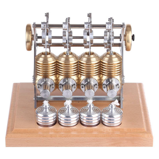 stirling high-end precision all-metal diy assembly mini four cylinder movable engine kit model stirling high-end precision all-metal diy assembly mini four cylinder movable engine kit model