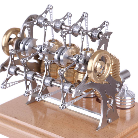 stirling high-end precision all-metal diy assembly mini four cylinder movable engine kit model stirling high-end precision all-metal diy assembly mini four cylinder movable engine kit model