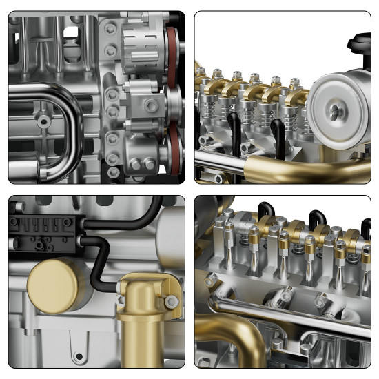 teching workable small mini horizontal shaft diesel engine metal model kits diy ohv 4-cylinder engine teching workable small mini horizontal shaft diesel engine metal model kits diy ohv 4-cylinder engine