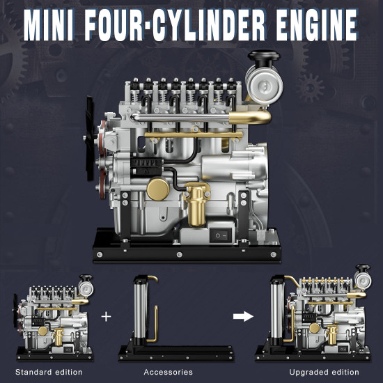 teching workable small mini horizontal shaft diesel engine metal model kits diy ohv 4-cylinder engine teching workable small mini horizontal shaft diesel engine metal model kits diy ohv 4-cylinder engine