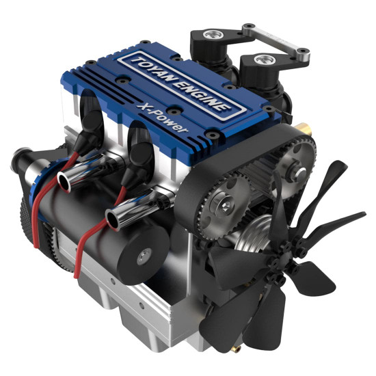 toyan x-power 2-cylinder 4-stroke kit diy build rc car engine fs-l200w -blue toyan x-power 2-cylinder 4-stroke kit diy build rc car engine fs-l200w -blue