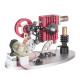 α type double cylinder butane stirling engine led generator model with double piston rocker arm linkage α type double cylinder butane stirling engine led generator model with double piston rocker arm linkage