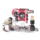 α type double cylinder butane stirling engine led generator model with double piston rocker arm linkage α type double cylinder butane stirling engine led generator model with double piston rocker arm linkage