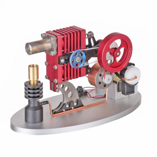 α type double cylinder butane stirling engine led generator model with double piston rocker arm linkage α type double cylinder butane stirling engine led generator model with double piston rocker arm linkage
