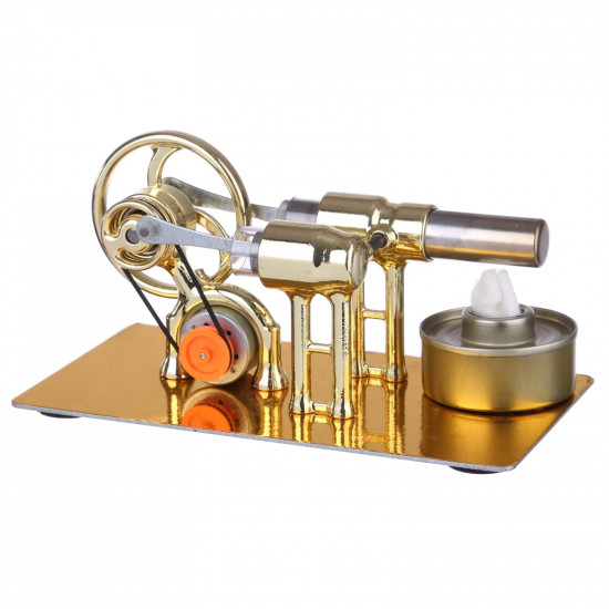 γ-type golden single cylinder sterling engine generator stirling model with led diode and bulb science experiment educational toy γ-type golden single cylinder sterling engine generator stirling model with led diode and bulb science experiment educational toy