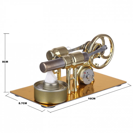 γ-type golden single cylinder sterling engine generator stirling model with led diode and bulb science experiment educational toy γ-type golden single cylinder sterling engine generator stirling model with led diode and bulb science experiment educational toy