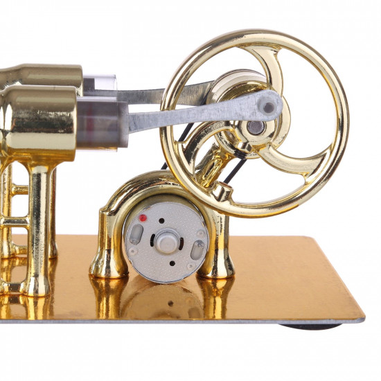 γ-type golden single cylinder sterling engine generator stirling model with led diode and bulb science experiment educational toy γ-type golden single cylinder sterling engine generator stirling model with led diode and bulb science experiment educational toy