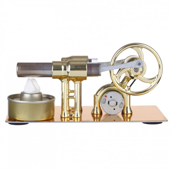 γ-type golden single cylinder sterling engine generator stirling model with led diode and bulb science experiment educational toy γ-type golden single cylinder sterling engine generator stirling model with led diode and bulb science experiment educational toy