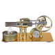 γ-type golden single cylinder sterling engine generator stirling model with led diode and bulb science experiment educational toy γ-type golden single cylinder sterling engine generator stirling model with led diode and bulb science experiment educational toy