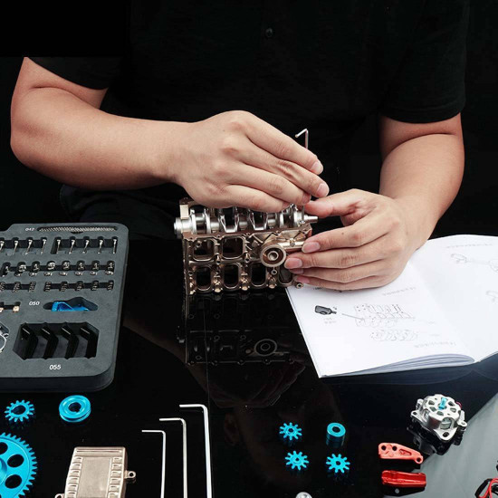 v4 car engine model full metal assembling four-cylinder building kits for researching industry studying/toy/gift v4 car engine model full metal assembling four-cylinder building kits for researching industry studying/toy/gift