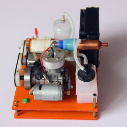 vx level 18 single cylinder 2-stroke methanol engine with water cooling radiator